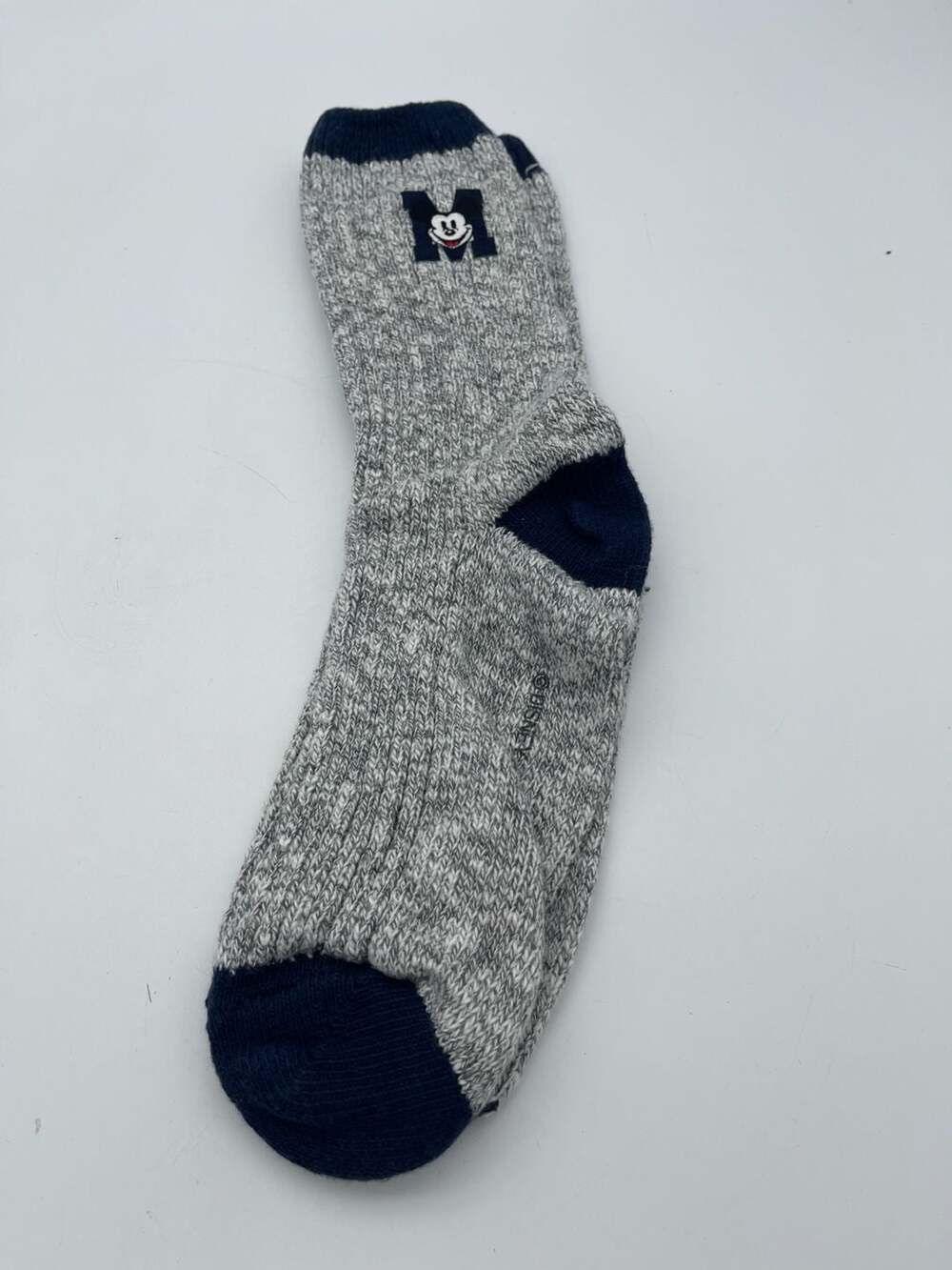 Disney Mickey Mouse Club Men's Gray Marled Crew Socks